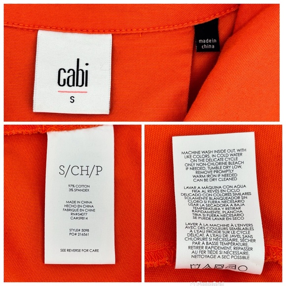 Cabi Resort Jacket # 5098, Tiger Lily Orange Canvas Swing Style Jacket, Small - Picture 17 of 17